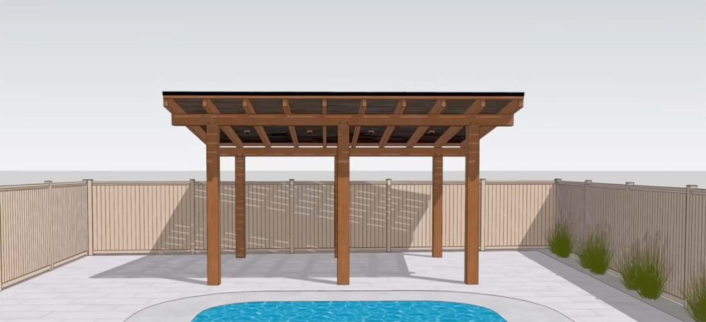 modello 3d per nuova pergola in legno