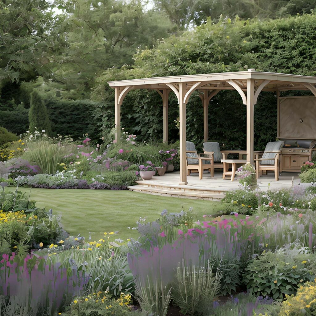 esempio giardino con pergola